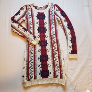 Aztec Pattern Sweater Dress- Size S